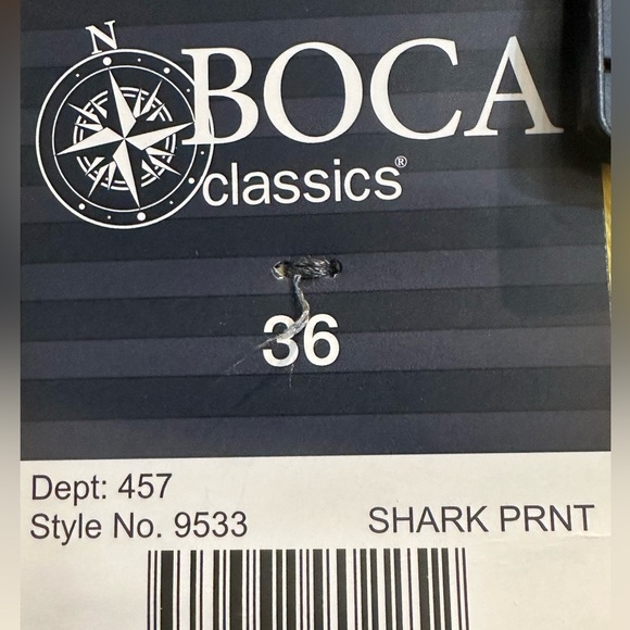 NWT Men's Boca Classics 100% Brushed Cotton Flat-Front Shark Print Shorts - Picture 9 of 9